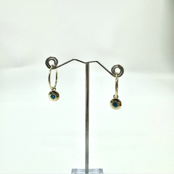 Rachel Roy Gold Plated Hoop Charm with Blue Crystal - Picture 4 of 13